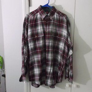 Tommy Hilfiger Maroon Plaid Button Down Shirt M